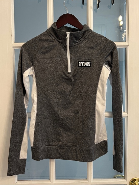 PINK Victoria's Secret Jackets & Blazers - PINK Victoria’s Secret Women’s Ultimate Gray White Quarter Zip Athletic Y2K XS